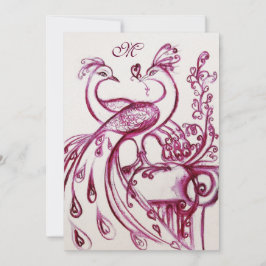 WEDEND LIEBE VÖGEL MONOGRAM Rosa Pink Weiße Perle Ankündigung