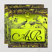 WEDEND LIEBE VÖGEL MONOGRAM schwarz-gelber Topaz Ankündigung (Vorne/Hinten)