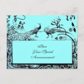 WEDEND LIEBE VÖGEL MONOGRAM schwarz-weiß blau Postkarte (Rückseite)