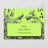 WEDEND LIEBE VÖGEL MONOGRAM schwarz-weiß grün Postkarte (Rückseite)