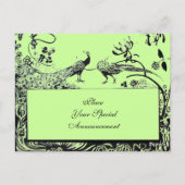 WEDEND LIEBE VÖGEL MONOGRAM schwarz-weiß grün Postkarte (Rückseite)