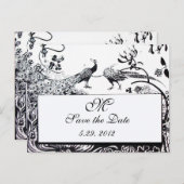 WEDEND LIEBE VÖGEL MONOGRAM schwarz-weiß Postkarte (Vorne/Hinten)