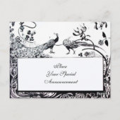 WEDEND LIEBE VÖGEL MONOGRAM schwarz-weiß Postkarte (Rückseite)