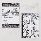 WEDEND LIEBE VÖGEL MONOGRAM, schwarz-weiß Visitenkarte (Vorne/Hinten)