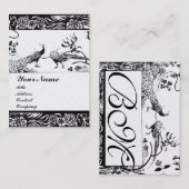 WEDEND LIEBE VÖGEL MONOGRAM Schwarz-weiße Perle Visitenkarte (Vorne/Hinten)