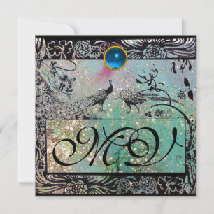 WEDEND LIEBE VÖGEL MONOGRAM schwarzes grünes Eis Ankündigung