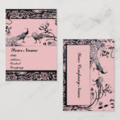 WEDEND LIEBE VÖGEL, schwarz-weiß rosa Visitenkarte (Vorne/Hinten)