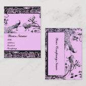 WEDEND LIEBE VÖGEL, schwarz-weiß rosa Visitenkarte (Vorne/Hinten)