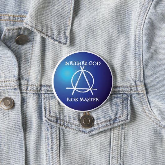 Weder Gott noch Master Anarchie-Symbol Button (Beispiel)