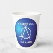 Weder Gott noch Master Anarchie-Symbol Pappbecher (Vorderseite)