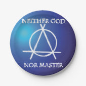 Weder Gott noch Master Anarchie-Symbol Pappteller (Vorderseite)