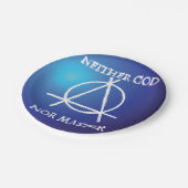 Weder Gott noch Master Anarchie-Symbol Pappteller (Schrägansicht)