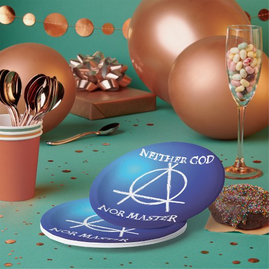 Weder Gott noch Master Anarchie-Symbol Pappteller