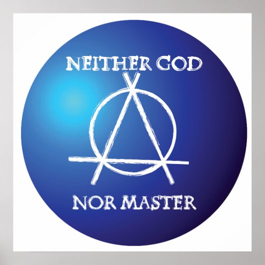 Weder Gott noch Master Anarchie-Symbol Poster (Vorne)