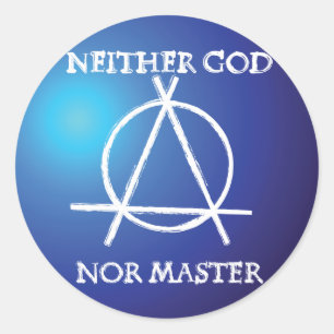 Weder Gott noch Master Anarchie-Symbol Runder Aufkleber
