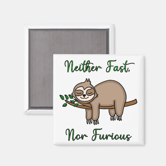 Weder schnell noch zorniger Lazy Sloth auf Baumzwe Magnet (Vorderseite/Rückseite)