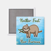 Weder schnell noch zorniger Lazy Sloth auf Baumzwe Magnet (Vorderseite/Rückseite)