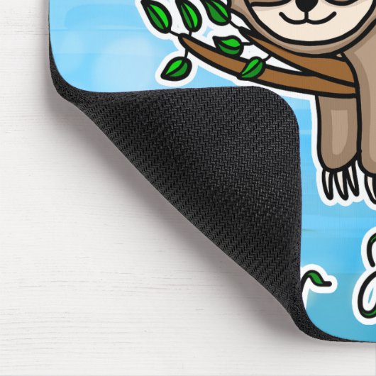 Weder schnell noch zorniger Lazy Sloth auf Baumzwe Mousepad (Ecke)