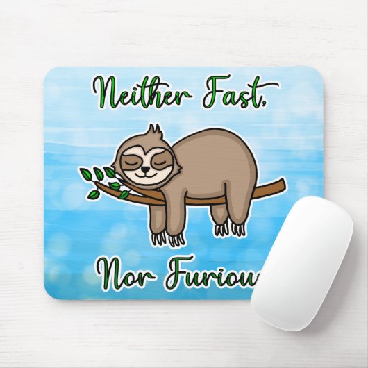 Weder schnell noch zorniger Lazy Sloth auf Baumzwe Mousepad (Mit Mouse)