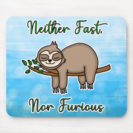 Weder schnell noch zorniger Lazy Sloth auf Baumzwe Mousepad (Vorne)
