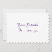 WEDERINVITATION BLANK CARD EINLADUNG (Rückseite)