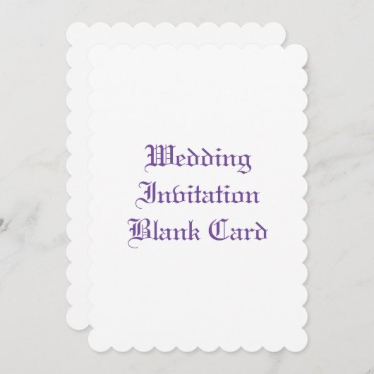 WEDERINVITATION BLANK CARD EINLADUNG (Vorne/Hinten)