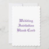 WEDERINVITATION BLANK CARD EINLADUNG (Vorderseite)