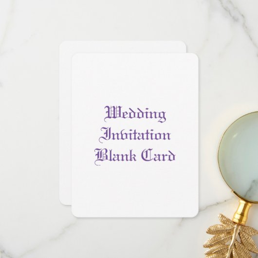 WEDERINVITATION BLANK FLAT DANK DANK KARTE (Vorderseite/Rückseite Beispiel)