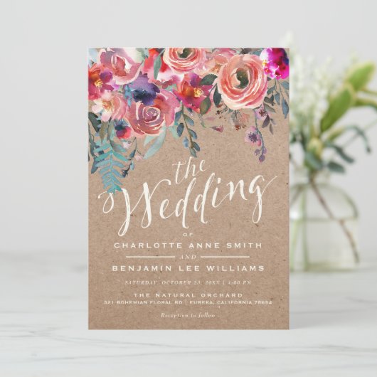 WEDERINVITATION| Eleganter, rustikaler Frühling Einladung (Stehend Vorderseite)