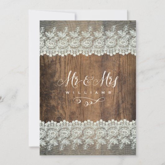 WEDERINVITATION| Rustikale Holzflorenleuchten Einladung (Rückseite)