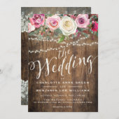 WEDERINVITATION| Rustikale Holzflorenleuchten Einladung (Vorne/Hinten)