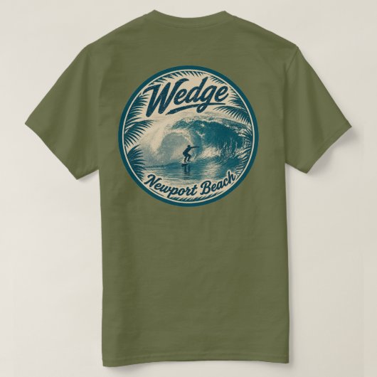 Wedge T-Shirt (Männer) Newport Beach, CA (Design Rückseite)