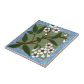 Wedgewood Blue Gerahmt Blüten Barbotine Repro Fliese (Seite)