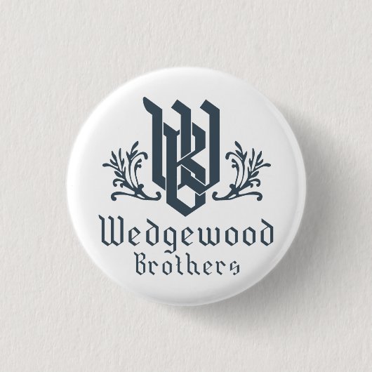 Wedgewood Bruder-Knopf-Weiß Button (Vorderseite)
