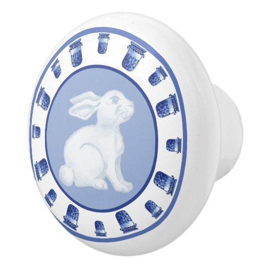 Wedgewood-Hase und Chinoiserie-Topf Keramikknauf (Rechts)