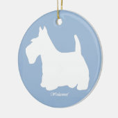 Wedgewoof Scottish-Terrier-Blau Keramikornament (Links)