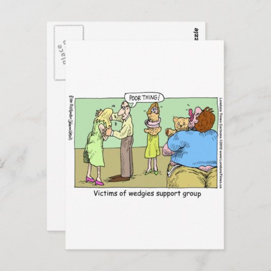 Wedgie Support Group Funny Mugs T-Shirts & Geschen Postkarte (Vorne/Hinten)