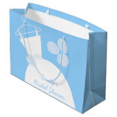 Wedgown Blue Brautparty groß Große Geschenktüte (Rückseite Schrägansicht)