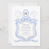 Wedgwood Blue Coquette Dusche Party Einladung (Vorderseite)