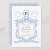 Wedgwood Blue Coquette Dusche Party Einladung (Vorne/Hinten)