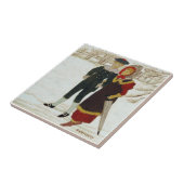 Wedgwood Februar Schnee Handfarbene Repro Fliese (Seite)