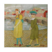 Wedgwood Juli Handfarben c1885 Repro Fliese (Vorderseite)