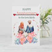 WEDING ANNIVERSARY WISHES CARD EINLADUNG (Stehend Vorderseite)