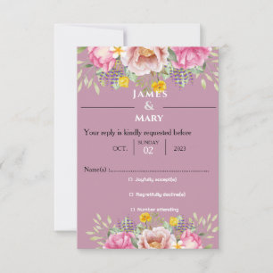 WEDING BELLS RSVP KARTE