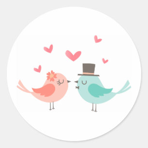 WEDING BIRDS RUNDER AUFKLEBER