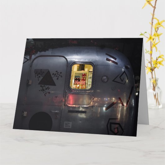 WEDING CAMPER TRAILER GRATULILATIONS GREETING KARTE (Gelbe Blume)