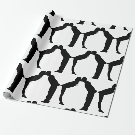 WEDING COUPLE KISS WRAPPING PAPIER GESCHENKPAPIER (Ungerollt)