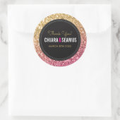 WEDING COUPLE SIEGEL Moderne rosa goldene Glitzer  Runder Aufkleber (Tasche)