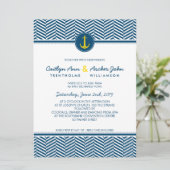WEDING INVITE nautischer Anker kundenspezifisches Einladung (Stehend Vorderseite)