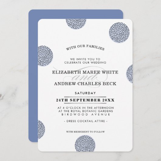 WEDING INVITE schick minimalistisch großen Mini-Pu Einladung (Vorne/Hinten)